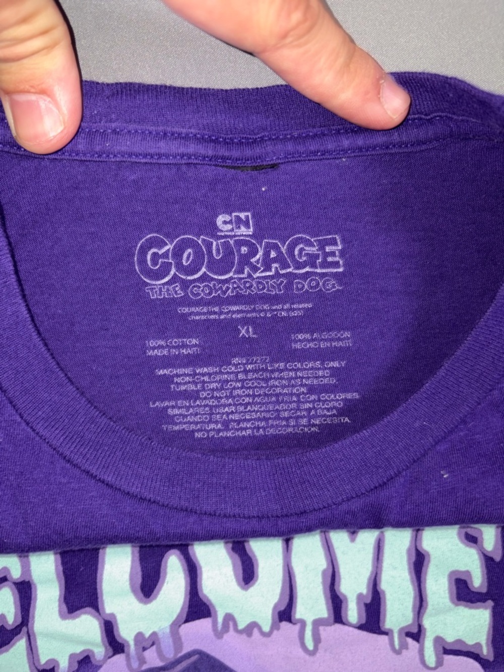 Courage the Cowardly Dog "Welcome to Nowhere" Purple Graphic Tee - Picture 3 of 4